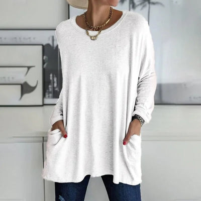 Jenna | Relaxed Scoop-Neck Long Sleeve Top